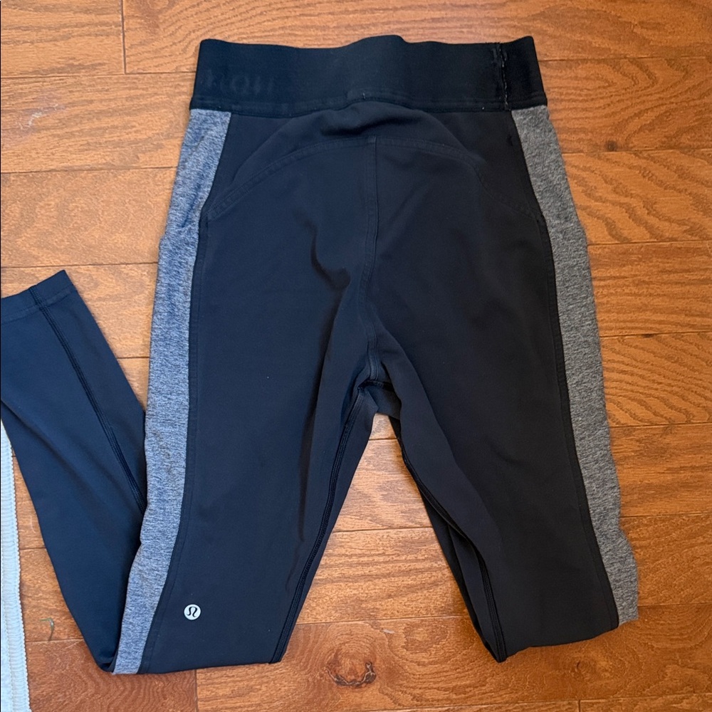 Lululemon Athletica Box It Out- Black and Gray Leggings 25”